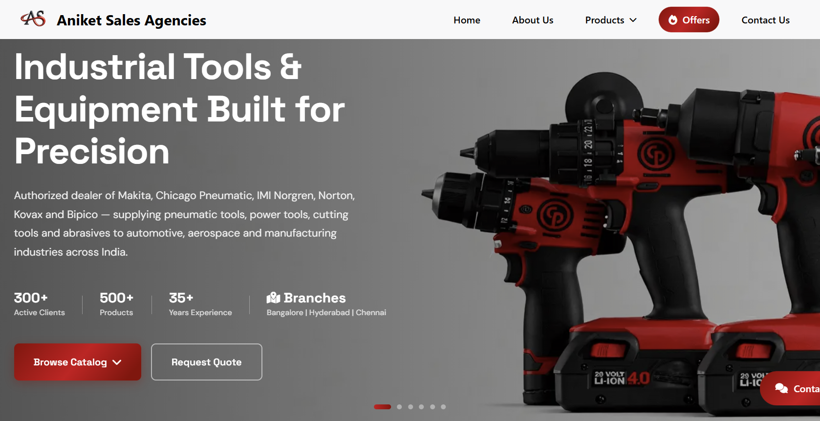 Aniket Sales Agencies website screenshot