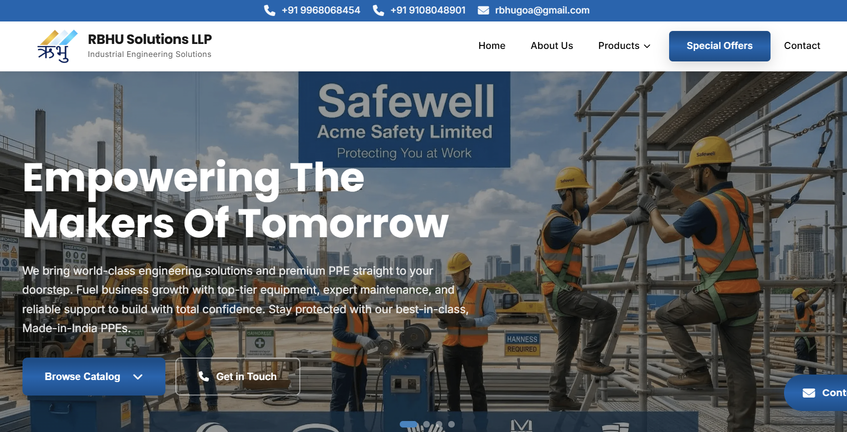 RBHU Solutions website screenshot